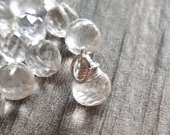 Sm Clear Quartz Pendant Wire Wrapped - Quartz Necklace Add On Charms - Natural Stone Jewelry - Genuine Crystals and Stones - 14k Gold Charms