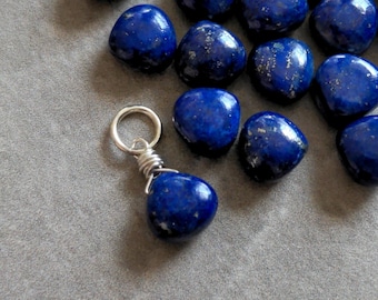 S - Lapis Lazuli Pendant - Dark Blue Lapis Jewelry - Wire Wrapped Lapis Pendant - Lapis Necklace Pendant - Navy Blue Stone Jewelry