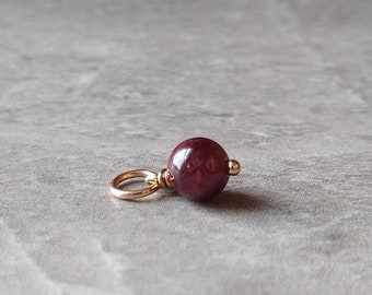Natürlicher Granat Schmuck - Sterling Silber Charm Anhänger