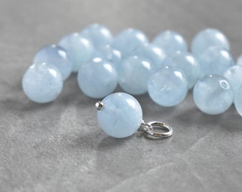 M HQ - Light Blue Aquamarine Beryl Jewelry - Genuine Aquamarine Pendant - Gifts for New Mom Birthstone Jewelry - JustDangles