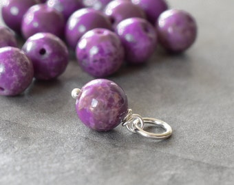 Purple Phosphosiderite Stone Pendant Necklace Charm - Purple Phosphosiderite Pendant - Sterling Silver Charm - Genuine Stone Jewelry