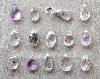 Choice - SS1 - Natural Super Seven 7 Melody Stone Jewelry - Wire Wrap Moss Amethyst Bracelet Charms - Interchangeable Pendant Necklace