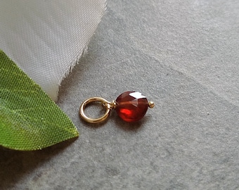 CLEARANCE - Dark Red Garnet Pendant - January Birthstone Charm - Mothers Birthstone Jewelry - Natural Garnet Jewelry - Sterling Silver Charm