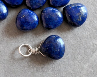 M - Lapis Lazuli Pendant - Dark Blue Lapis Jewelry - Wire Wrapped Lapis Pendant - Lapis Necklace Pendant - Navy Blue Stone Jewelry