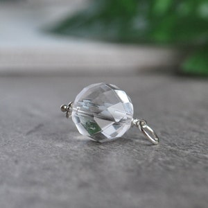 CLEARANCE - Natural Clear Quartz Pendant - Crystal Ball Jewelry - Chakra Jewelry - Sterling Silver Charms - 14k Gold Pendant