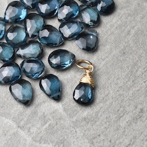 S - Genuine London Blue Topaz Necklace Charm for Chain - Born in December Birthstone Jewelry for New Mom Family Gem - Mother and Child