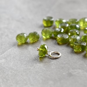 Solo - L - Olive Green Vesuvianite Charm - Helix Daith Rook Huggie Earring Dangles - Vessonite Natural Stone Jewelry - Mount Vesuvius