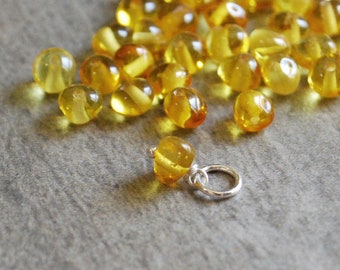 Joyas de ámbar báltico natural S - Joyas de resina de árbol de color amarillo dorado cálido - Dijes de plata envueltos en alambre, oro de 14k, oro rosa -
