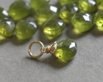 M - Rare Mineral - Olive Green Vesuvianite Idocrase Wire Wrapped Stone Charm Pendant - Unique Natural Stone Vessonite Gemstone Jewelry