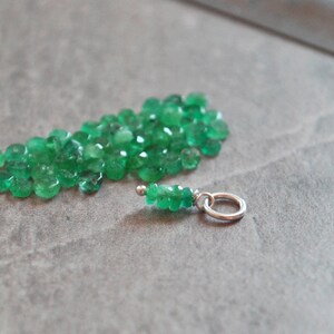 Tiny Micro Stack - Natural Zambian Emerald Charm - Wire Wrapped Gemstone Jewelry - Graduation Gift for Her - Birthday Gifts for Mom Grandma