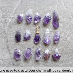 Raw Amethyst Point Pendant - Raw Crystal Jewelry - Natural Gemstone Pendant - Purple Stone Pendant - February Birthstone Pendant