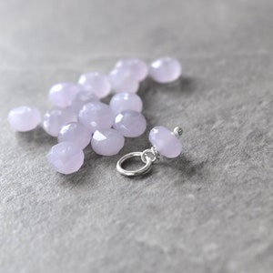 Tiny Solo - 5-6mm - Natural Light Lilac Lavender Purple Yttrian Fluorite Charm Drop - Yttrium Yttrofluorite - Unusual Rare Earth Mineral