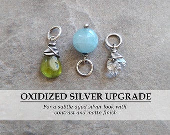 UPGRADE: OXIDIZED FINISH - Add on Upgrade for Sterling Silver - Dark Grey Patina Finish - Aged and Blackened Silver