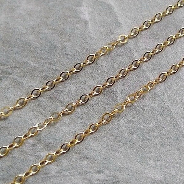 1.5mm BASIC LIGHT - Anklet, Bracelet, Necklace Cable Chain - Plain 14k Gold Filled Chain - Personalized Jewelry Chain - Gold Cable Chain