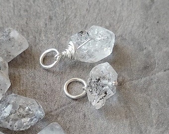 Natural Herkimer Diamond Heart Necklace Crazy Love Heart Necklace Raw Herkimer Diamond Necklace Gift For Her I Love You Heart Necklace