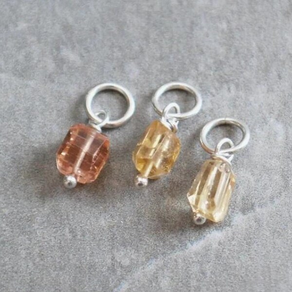 CHOICE - Golden Imperial Topaz Charm for Necklace - Natural Precious Stone Jewelry for Her - Faceted Gemstone Nugget - Mix and Match