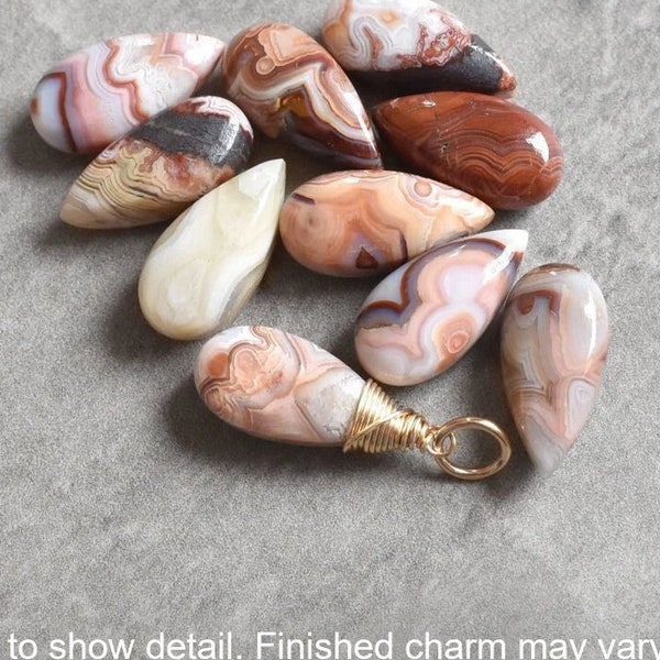 CLEARANCE - Wire Wrapped Mexican Crazy Lace Agate Pendant - Natural Stone Necklace - Genuine Banded Agate Jewelry - Joy, Happiness