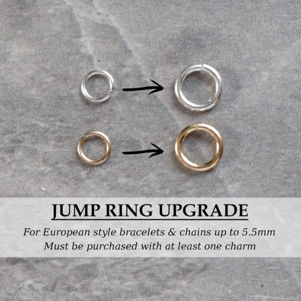JUMP RING UPGRADE - Sterling Silver or 14k Gold Fill - Plain Jump Ring Fits Most European Charm Bracelets - Strong, Durable, High Quality