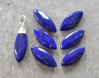 xL - Colgante de lapislázuli envuelto en alambre - Colgante de lapislázuli - Joyería de lapislázuli azul marino - Colgante azul oscuro - Colgante de piedra preciosa natural