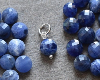 Natural Denim Blue Sodalite Charm for Earring Dangles - Small Bracelet Charm - Handmade for Jewelrymaking - Peace Calm Meditation Protection