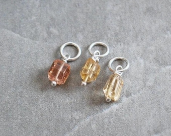 Golden Imperial Topaz Charm for Necklace - Natural Precious Stone Jewelry for Her - Faceted Gemstone Nugget - Mix and Match