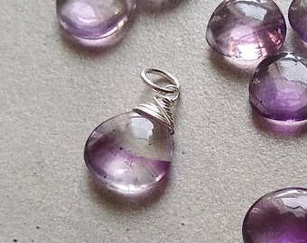 CLEARANCE - L- Natural Moss Amethyst Pendant - Sterling Silver Purple Gemstone Jewelry - Real Crystals and Stones - Purple Moss Amethyst