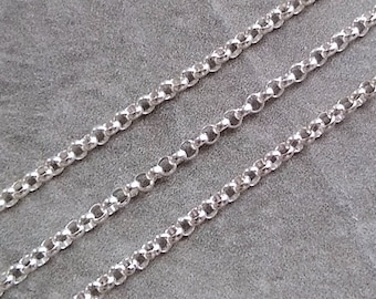 1.5mm MEDIUM ROLO - Anklet Bracelet Chain - Petite to Plus - Sterling Silver Jewelry for Women - Interchangeable Delicate Chain for Charms