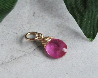 L - Bold Pink Sapphire Pendant - Natural Stone Sapphire Jewelry - Precious Gemstone Jewelry - Born in September Jewelry for Mom