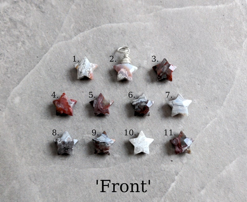 Crazy Lace Agate Star Charm Zodiac Astrology and Astronomy Gifts Celestial Jewelry for Spiritual Growth Metaphysical Jewlry image 2