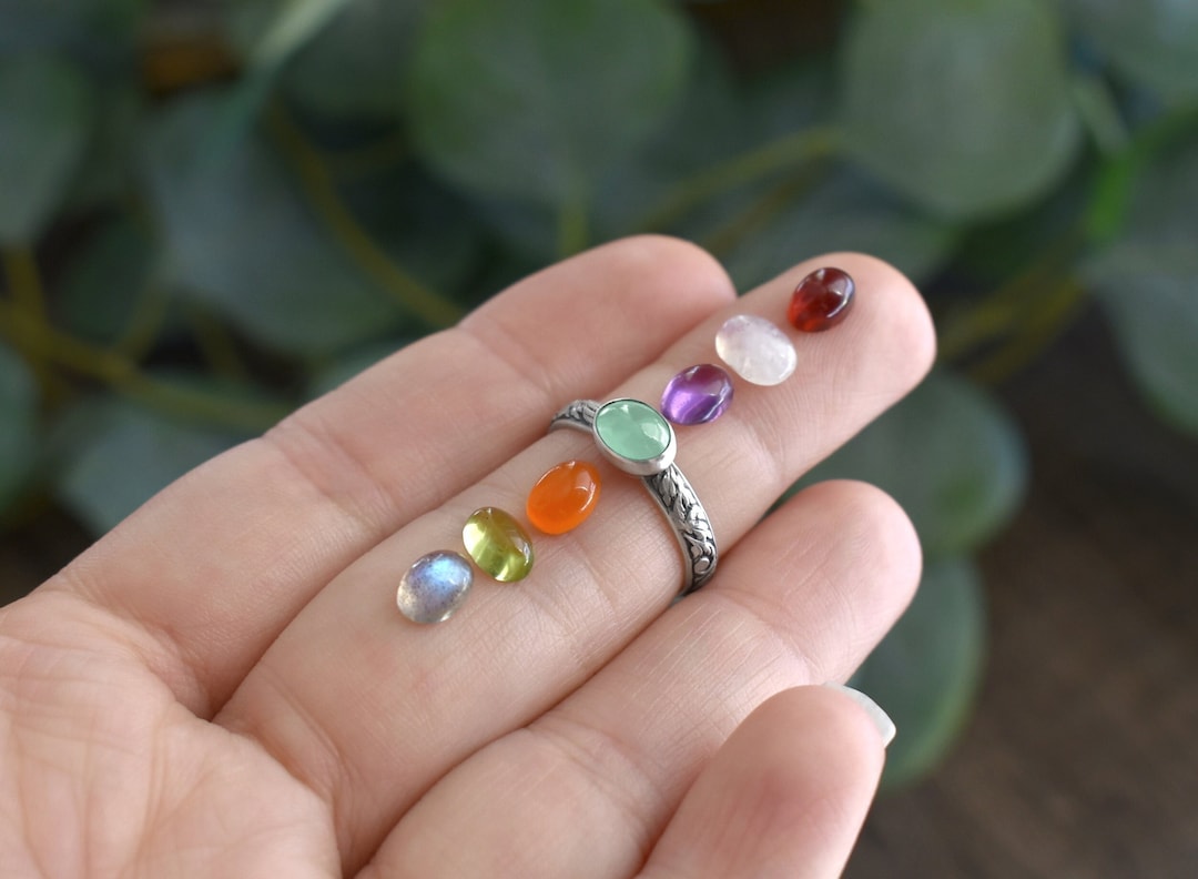 Stacking Solitaire Rings MTO Silver Stacking Solitaire Stone Ring Natural Gemstone Carnelian ...