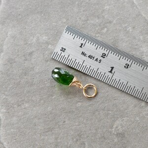 Dark Green Chrome Diopside Pendant Silver or 14K Gold Small Pendant Wire Wrapped Jewelry Handmade Healing Crystal Stone JustDangles image 4