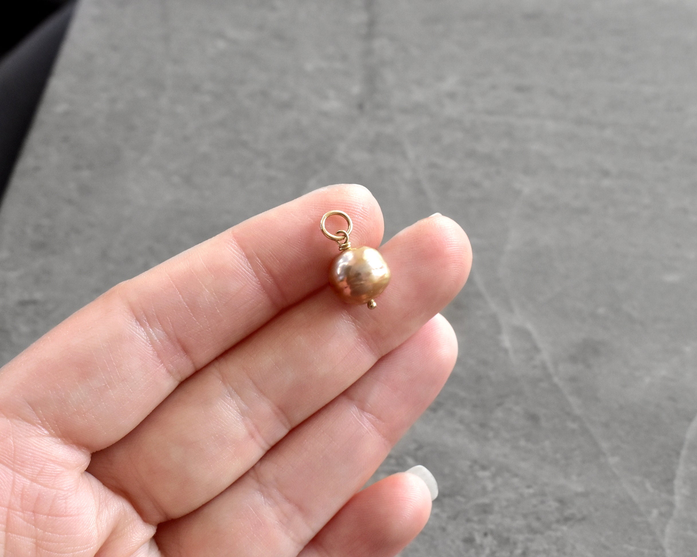 XL2 - Soft Golden Mauve Baroque Edison Pearl Necklace