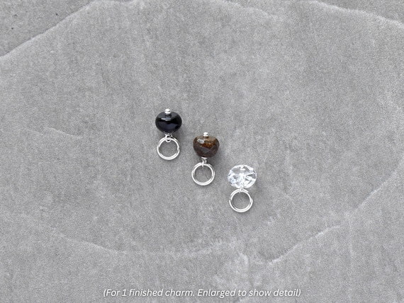 6-7mm Solo - Clear Quartz, Black Onyx, Brown Bronzite - Natural Stone Drops for Huggie Hoop Earring Dangles - Crystal Mineral Jewelry