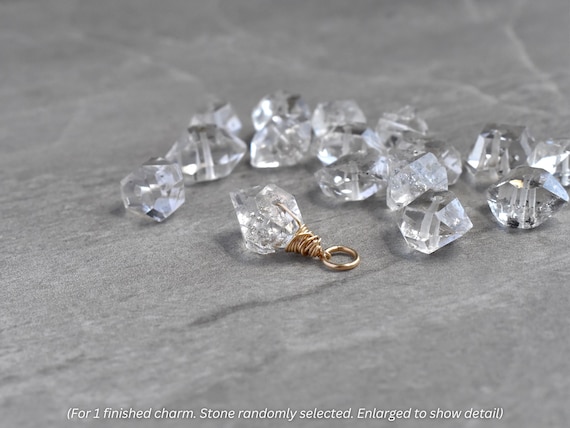 H4 - Herkimer Diamond Jewelry - Herkimer Pendant - Raw Crystal Jewelry Handmade  - Crystal Pendant Necklace - Double Terminated Quartz Point