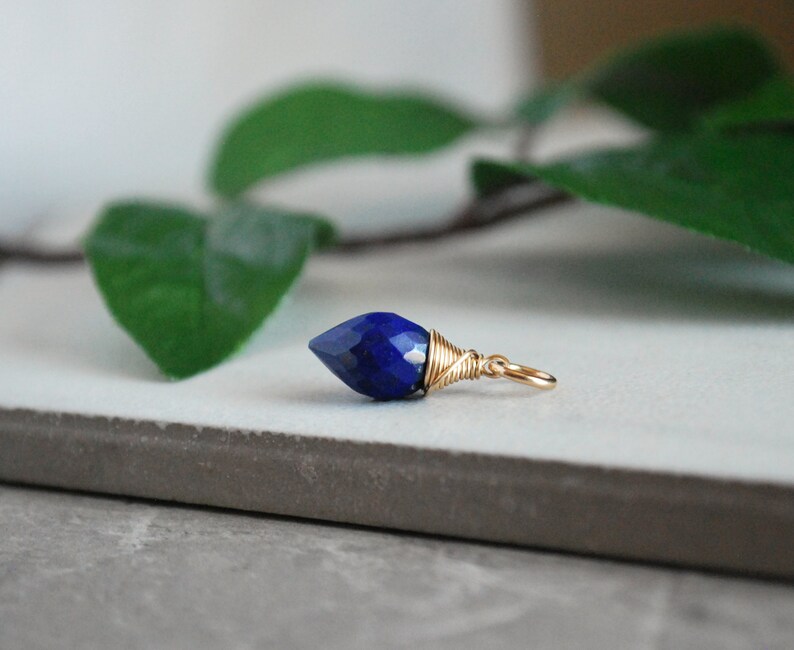 Blue Gemstone Pendant Sterling Silver Charms Cobalt Blue Lapis Lazuli Pendant Navy Blue Lapis Lazuli Jewelry Natural Stone Jewelry