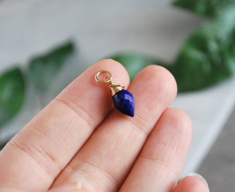 Blue Gemstone Pendant Sterling Silver Charms Cobalt Blue Lapis Lazuli Pendant Navy Blue Lapis Lazuli Jewelry Natural Stone Jewelry