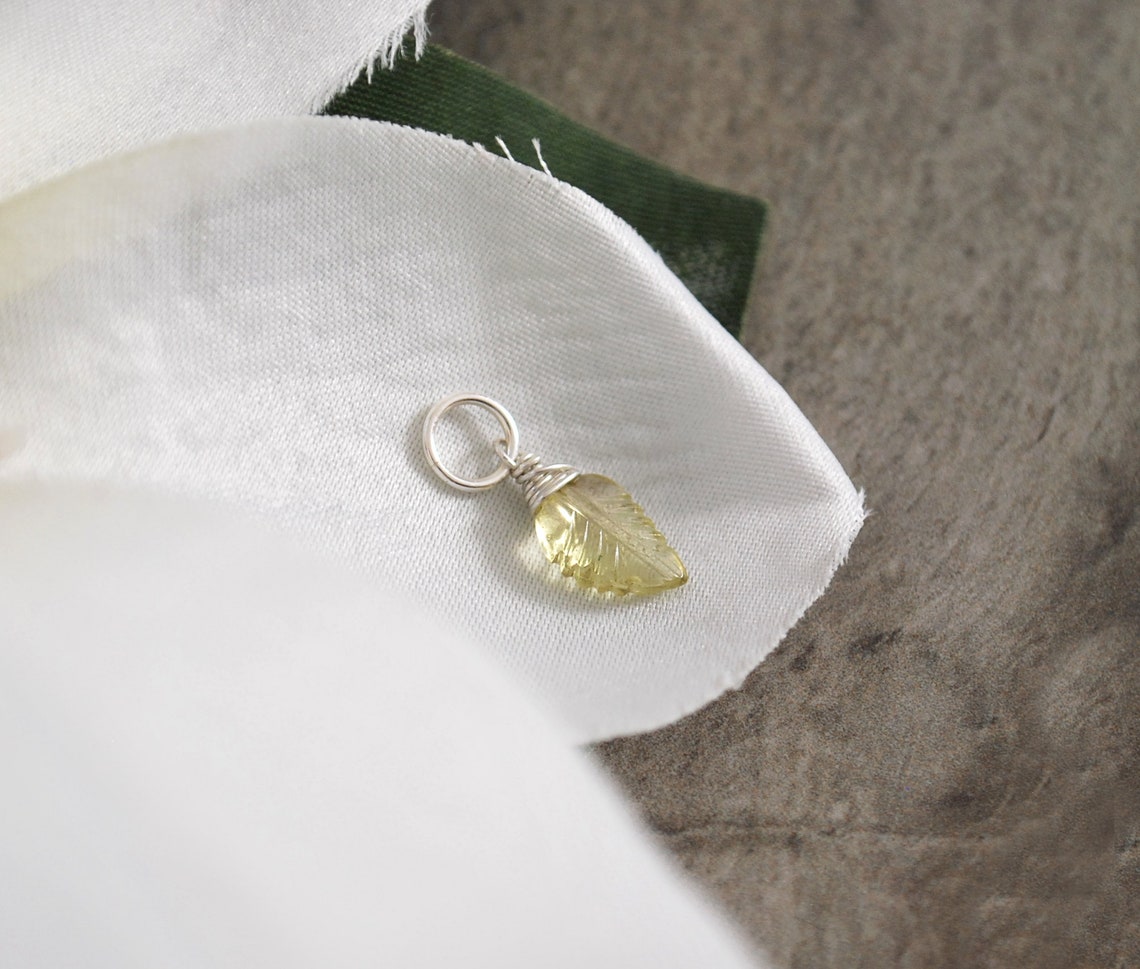 Light Yellow Quartz Pendant Sterling Silver Charms 14k Etsy