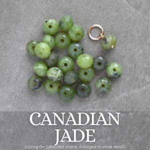 6-7mm Solo - Malachite, Green Chalcedony, Canadian Jade - Charm Drop for Huggie Hoop Earring, Purse Keyring, Necklace Chain, + MORE Canadian Jade