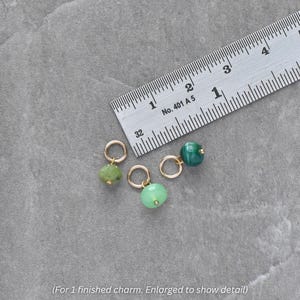 6-7mm Solo - Malachite, Green Chalcedony, Canadian Jade - Charm Drop for Huggie Hoop Earring, Purse Keyring, Necklace Chain, + MORE image 3