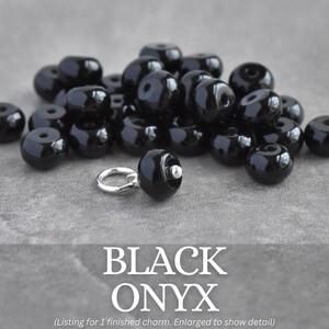 6-7mm Solo - Clear Quartz, Black Onyx, Brown Bronzite - Natural Stone Drops for Huggie Hoop Earring Dangles - Crystal Mineral Jewelry Onyx