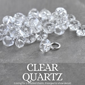 6-7mm Solo - Clear Quartz, Black Onyx, Brown Bronzite - Natural Stone Drops for Huggie Hoop Earring Dangles - Crystal Mineral Jewelry Quartz