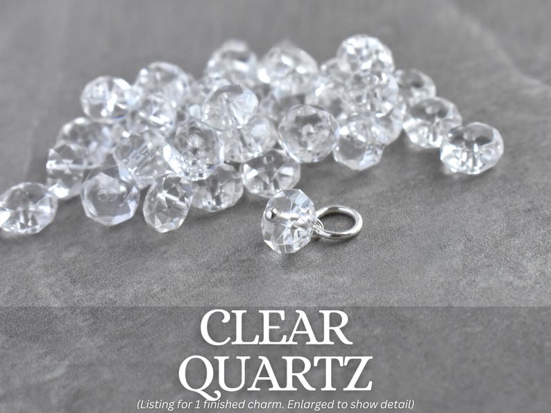 6-7mm Solo - Clear Quartz, Black Onyx, Brown Bronzite - Natural Stone Drops for Huggie Hoop Earring Dangles - Crystal Mineral Jewelry Quartz