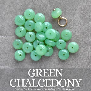 6-7mm Solo - Malachite, Green Chalcedony, Canadian Jade - Charm Drop for Huggie Hoop Earring, Purse Keyring, Necklace Chain, + MORE Green Chalcedony