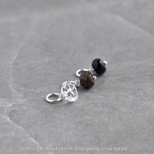 6-7mm Solo - Clear Quartz, Black Onyx, Brown Bronzite - Natural Stone Drops for Huggie Hoop Earring Dangles - Crystal Mineral Jewelry image 2