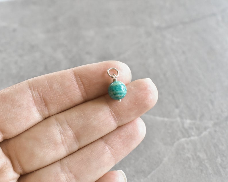 Natural Banded Amazonite Pendant for Necklace Chains Blue Green Handmade Gemstone Jewelry Minimalist Throat Chakra image 5