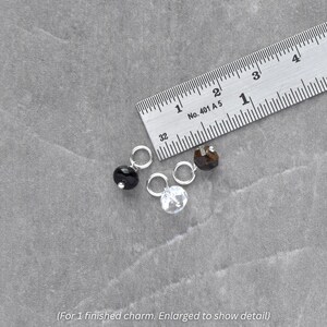 6-7mm Solo - Clear Quartz, Black Onyx, Brown Bronzite - Natural Stone Drops for Huggie Hoop Earring Dangles - Crystal Mineral Jewelry image 3