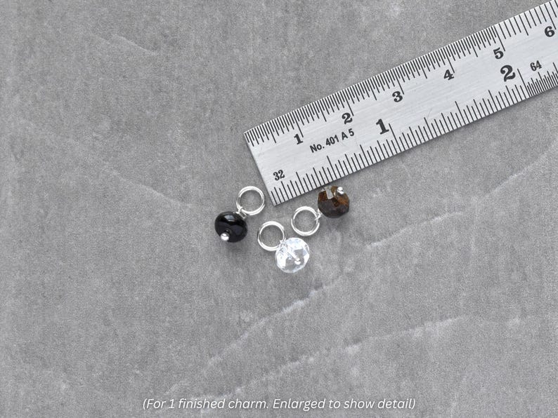 6-7mm Solo - Clear Quartz, Black Onyx, Brown Bronzite - Natural Stone Drops for Huggie Hoop Earring Dangles - Crystal Mineral Jewelry image 3