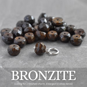 6-7mm Solo - Clear Quartz, Black Onyx, Brown Bronzite - Natural Stone Drops for Huggie Hoop Earring Dangles - Crystal Mineral Jewelry Bronzite