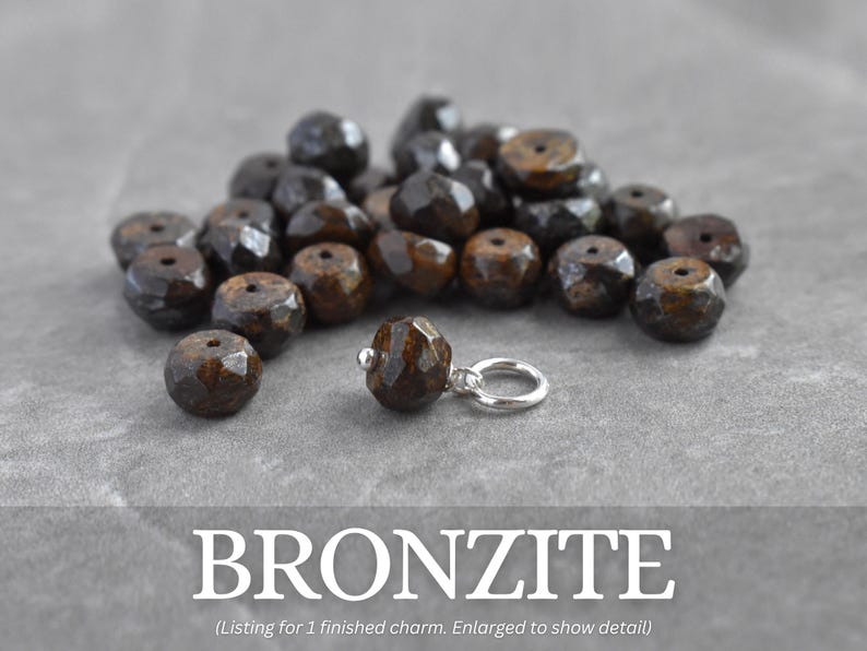 6-7mm Solo - Clear Quartz, Black Onyx, Brown Bronzite - Natural Stone Drops for Huggie Hoop Earring Dangles - Crystal Mineral Jewelry Bronzite