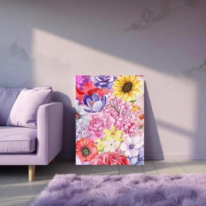 Wildflower Canvas Wall Art | Botanical Flower Print | Floral Wall Decor for home